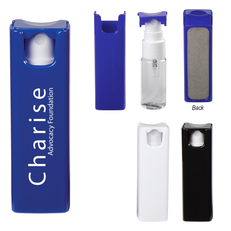Screen Cleaner Sticker Custom Imprinted 0.5 Oz. Pocket Microfiber Screen Cleaner And Spray