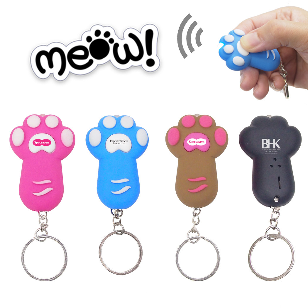 Promotional Cat Paw LED Light And Sound Keychain