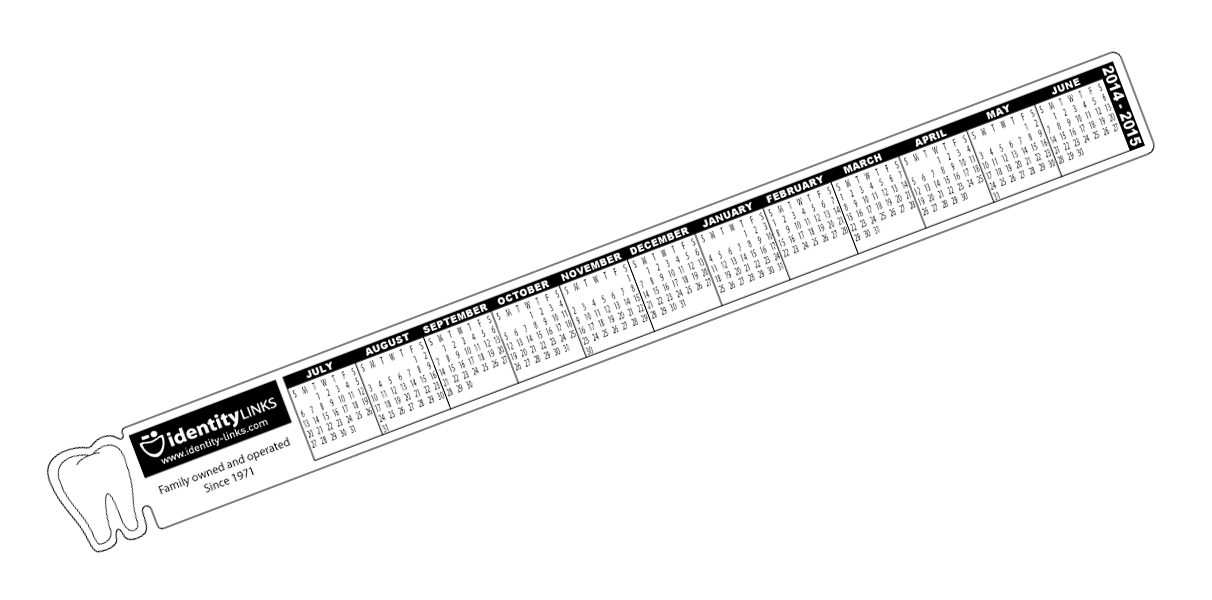 Promotional Two Color Tooth Shaped Computer Monitor Calendar