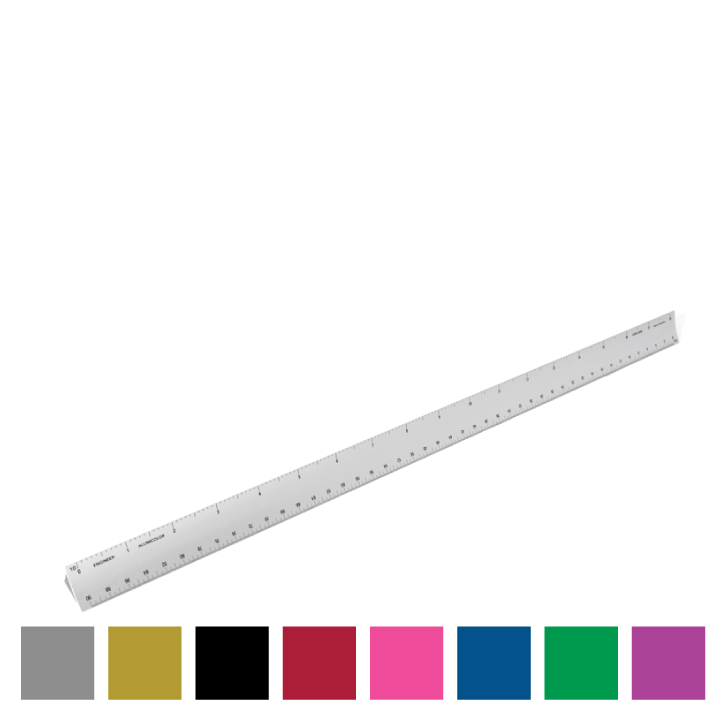 Custom Printed 18 inch Alumicolor Engineer Triangular Hollow Scale Ruler