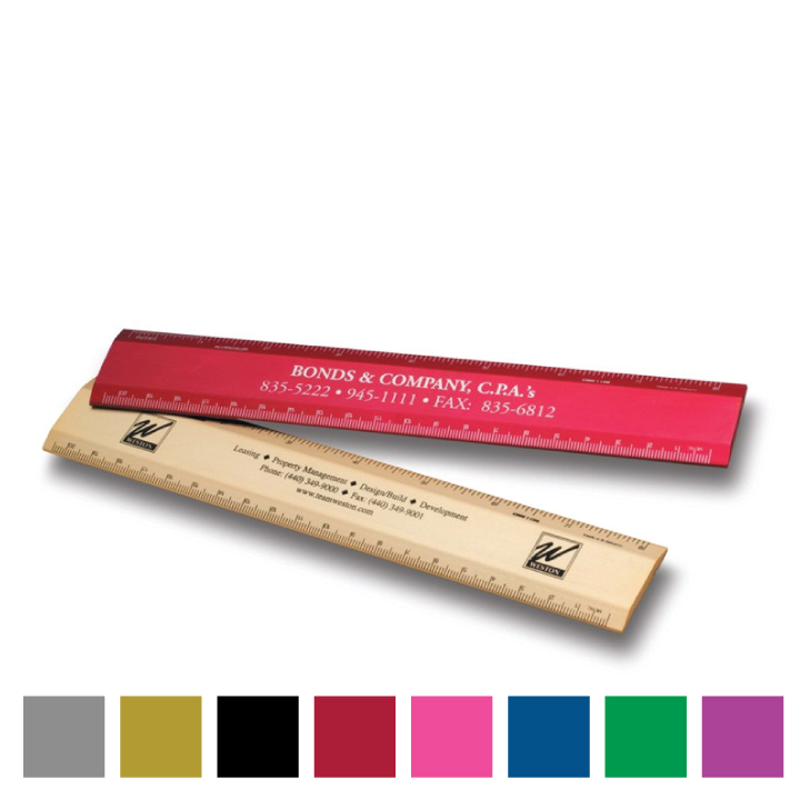 Custom Printed 8 inch Alumicolor Aluminum Desk Ruler