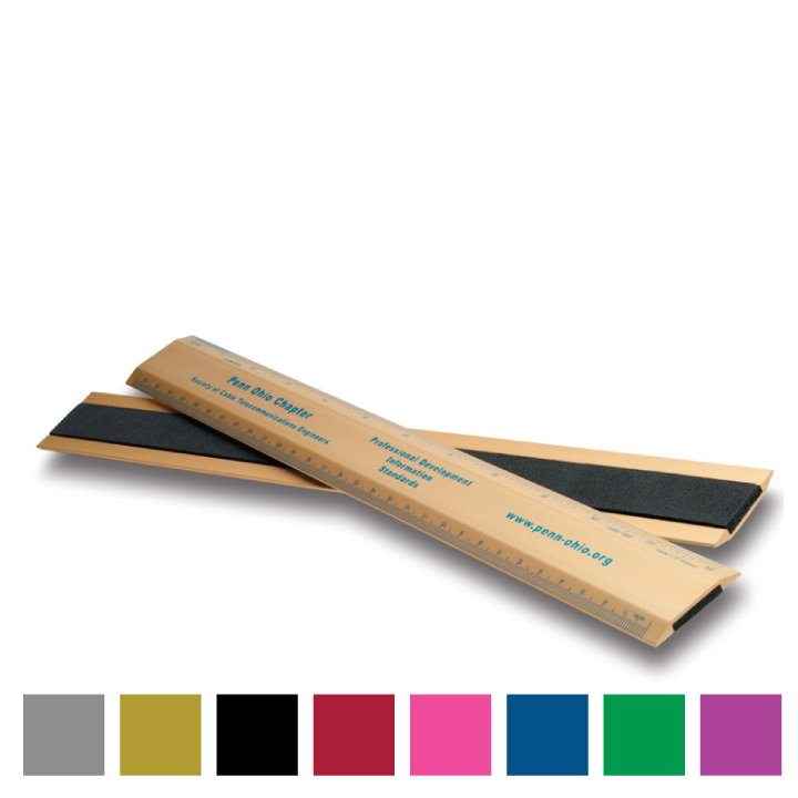 2x18 Ruler Custom Printed 18 inch Alumicolor Non-Slip 2-Bevel Ruler