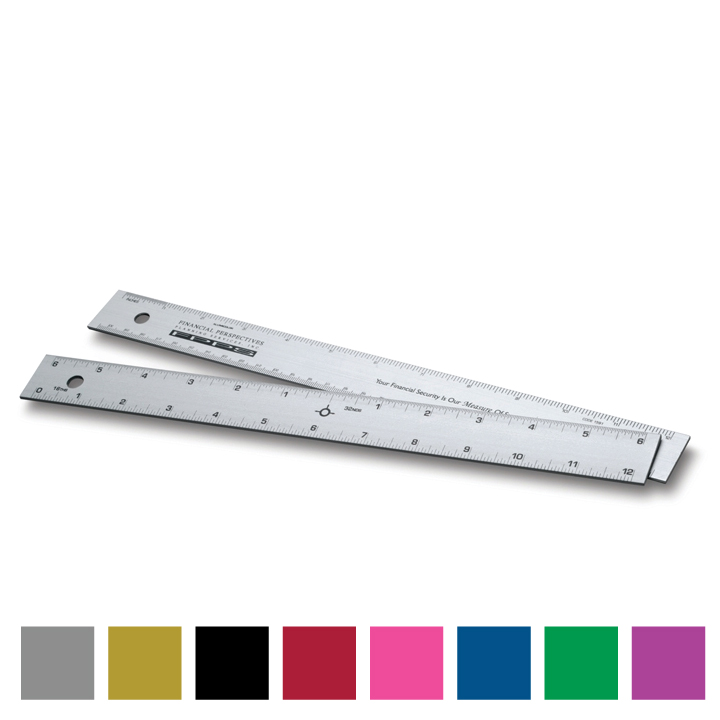 Centrostyle Ruler Custom Printed 12 inch Alumicolor Straight Edge Ruler with Center ...