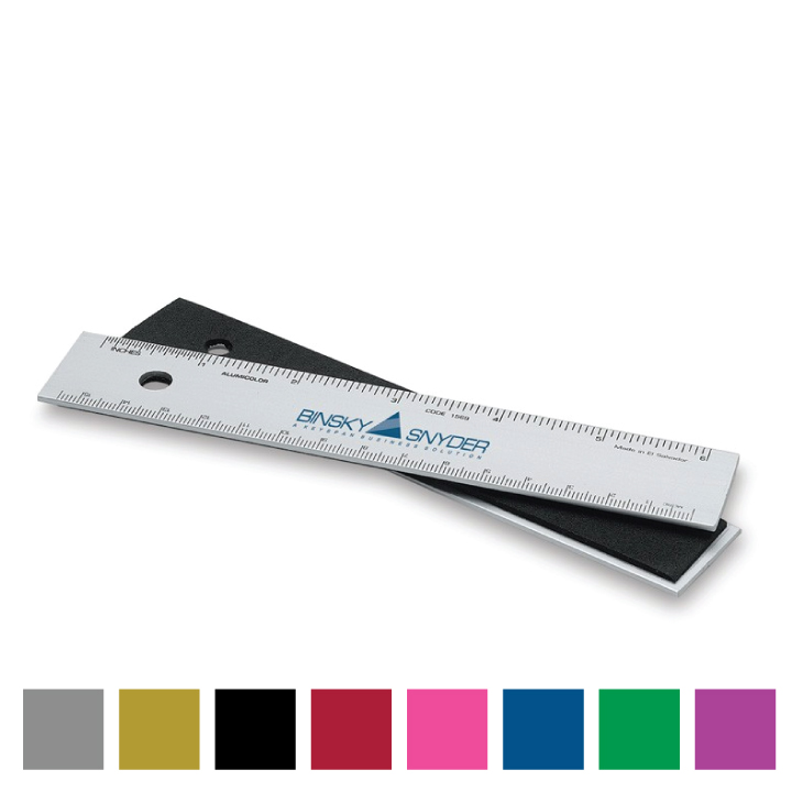 Custom Printed 18 inch Alumicolor Non-Slip Straight Edge Ruler