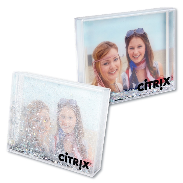 Promotional Glitter Snow Globe Photo Frame 4 x 3.25