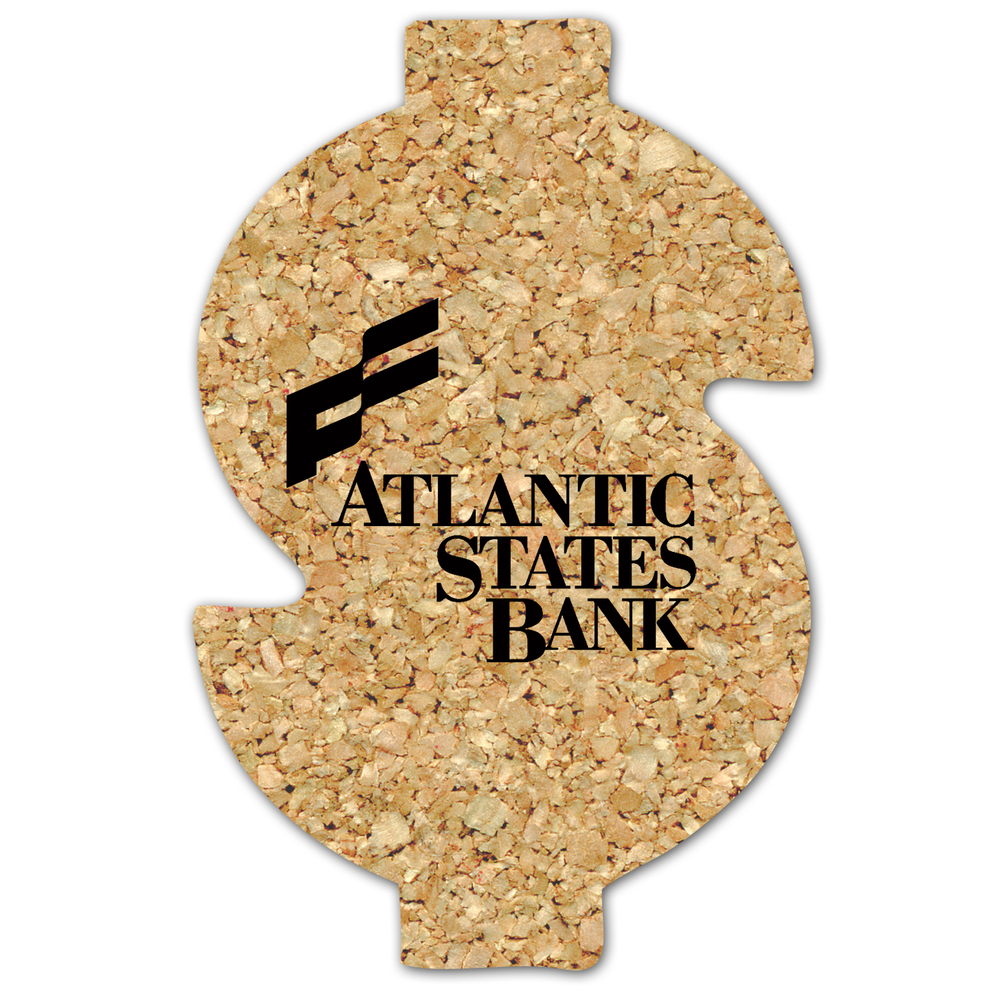 Custom Printed Large Dollar Sign Shaped Cork Coaster