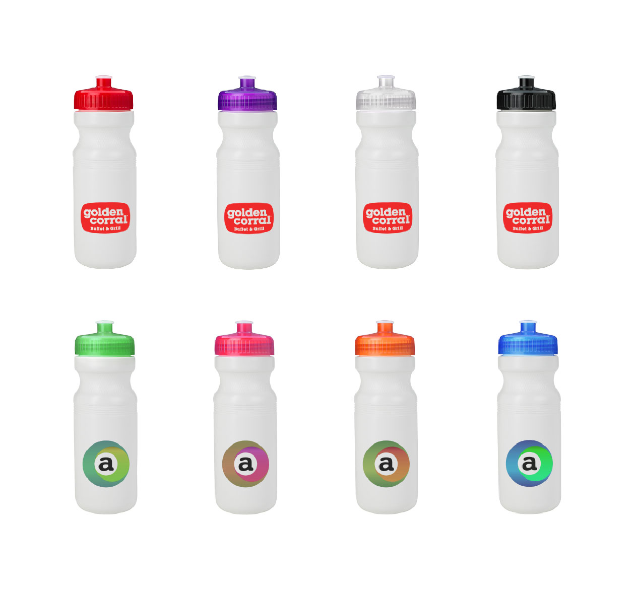 Custom Printed 24 Oz. Water Bottle with Push Pull Cap