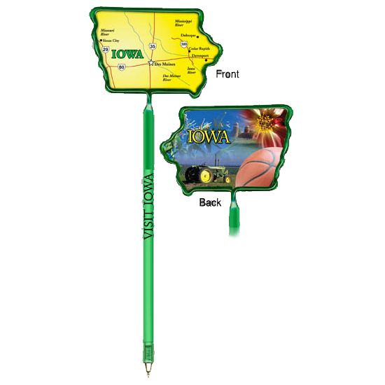 Promotional Iowa Billboard Shaped Bent Pen